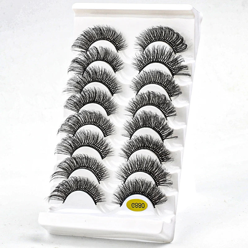 10/8/5/3Pairs Multipack 3D Mink Lashes False Eyelashes Handmade Wispy Fluffy Fake Lash Natural Eye Makeup Tools Faux Eye Lashes