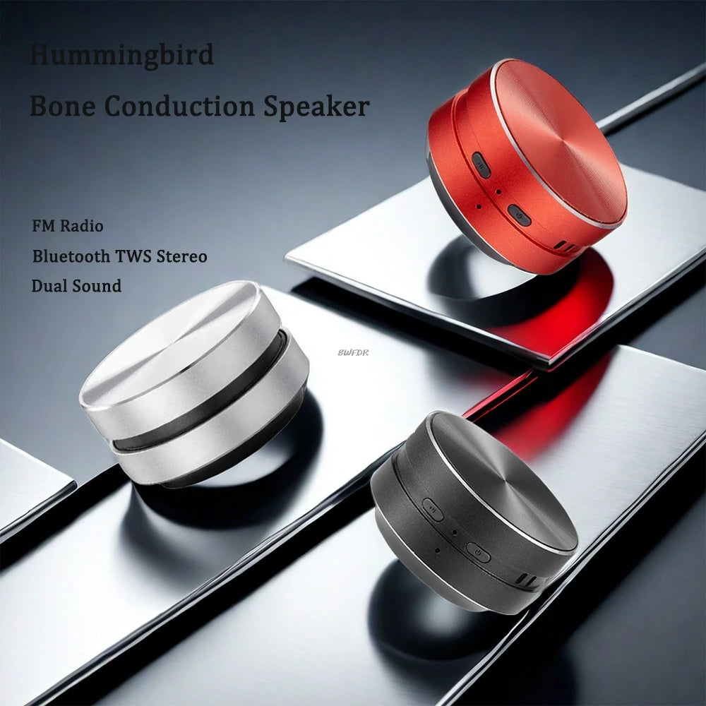 Hot Bone Conduction Speaker Bluetooth-Compatible TWS Wireless Stereo Sound Hummingbird Speaker With FM Radio Dropshipping