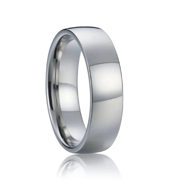 Titanfitz Custom Engraved Titanium & Stainless Steel Wedding Bands – His and Hers Rings with Cubic Zirconia