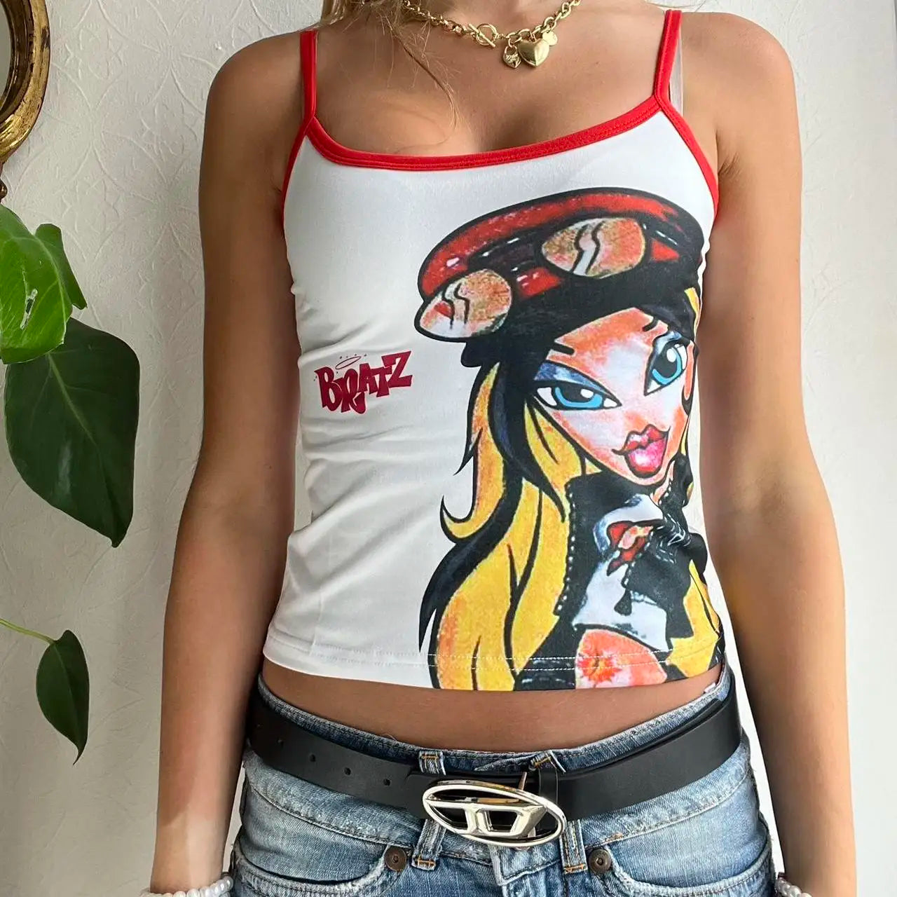Girls Y2k 2000s Cartoon anime Printing Tank Top Summer Vintage Crew neck Crop Tops Harajuku Streetwear Grunge sexy Corset