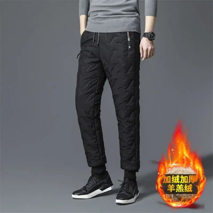 best 2023 Winter Lambswool Warm Pants Thicken Men Loose Jogger Fleece Pants Casual Long Track Windproof Waterproof Thermal Trousers shop online at M2K Trends for