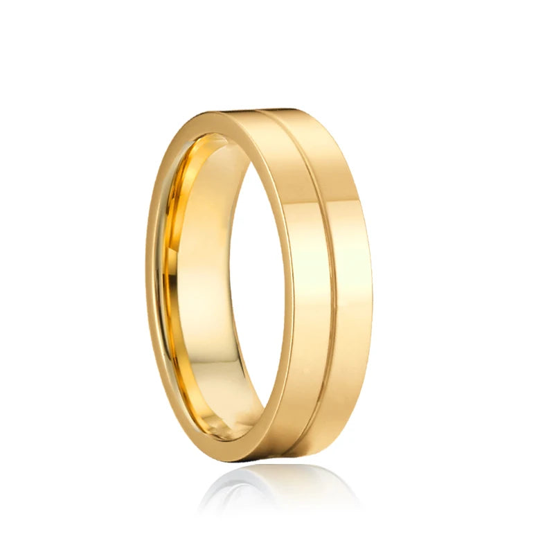 Titanfitz Custom Engraved Titanium & Stainless Steel Wedding Bands – His and Hers Rings with Cubic Zirconia