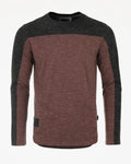 ZIMEGO Men's Fashion Color Block Long Sleeve Curved Hemline Athletic Hiphop Shirt-0