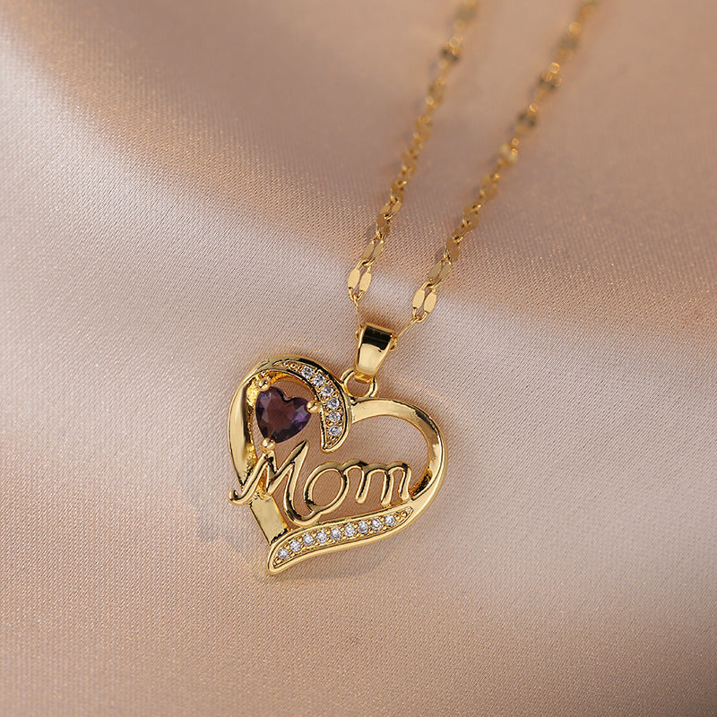 Zircon heart necklace. Trendy Mom's Day gift. M2K Trends