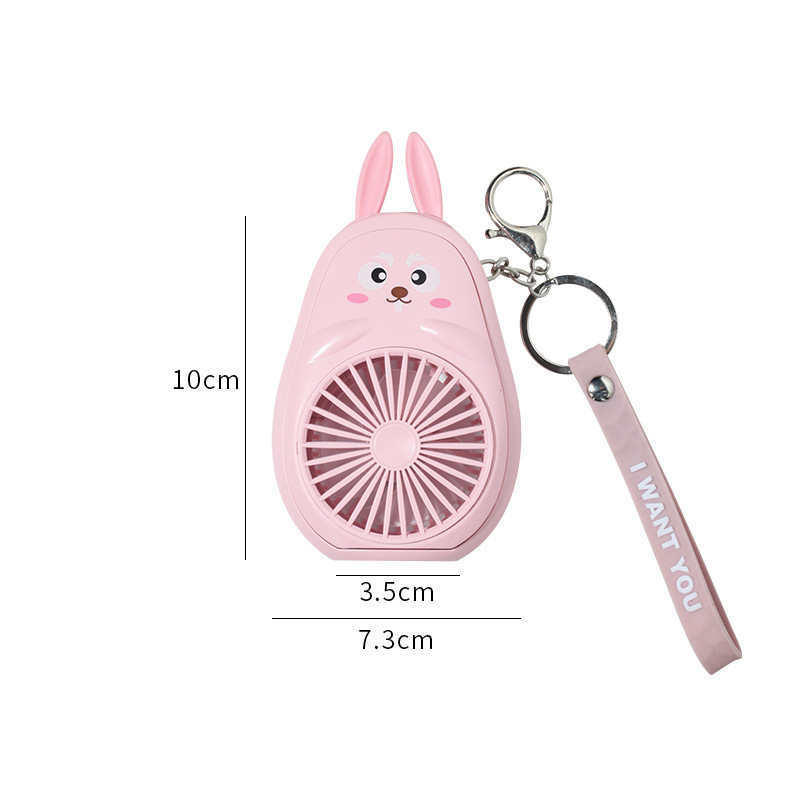 Cartoon Keychain Cute Fruit USB Charging Mini Fan
