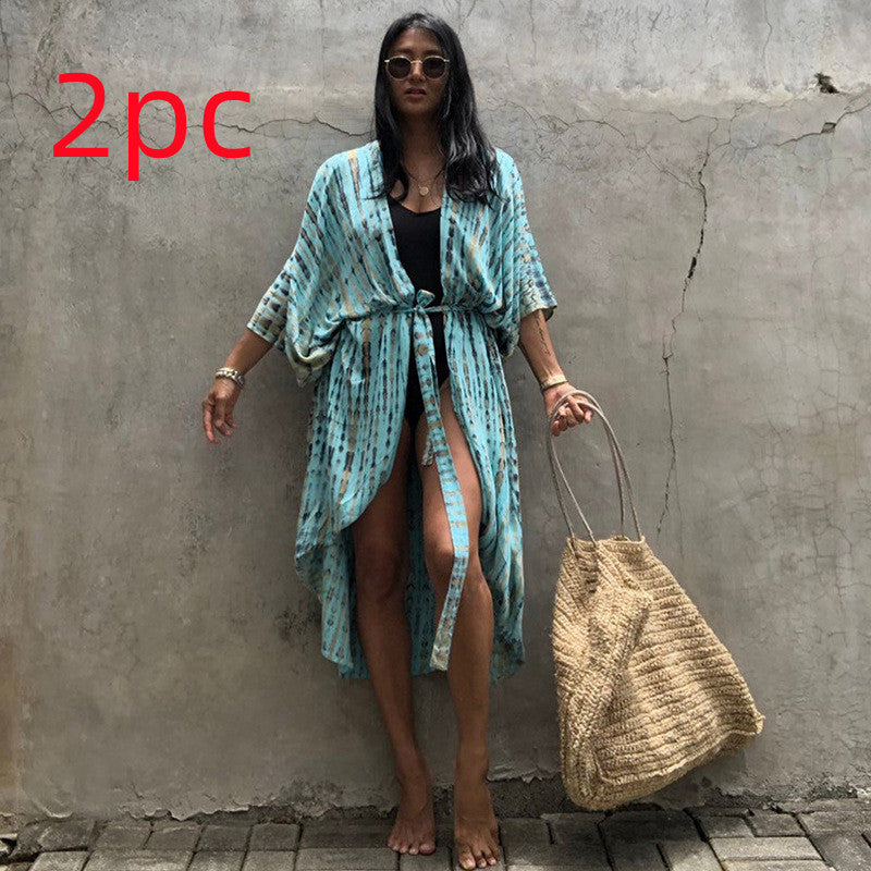 Polyester Ladies Sun Protection Resort Beach Dress Cover Up