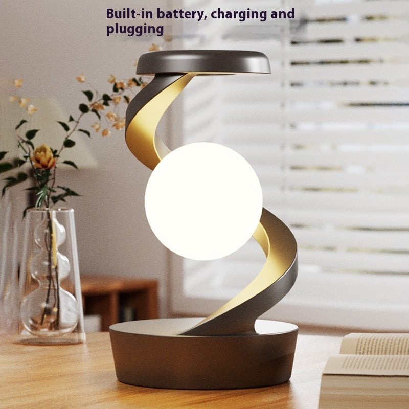 Rotating Moon Desk Lamp – Wireless Charging & Sensor Control