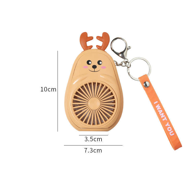 Cartoon Keychain Cute Fruit USB Charging Mini Fan