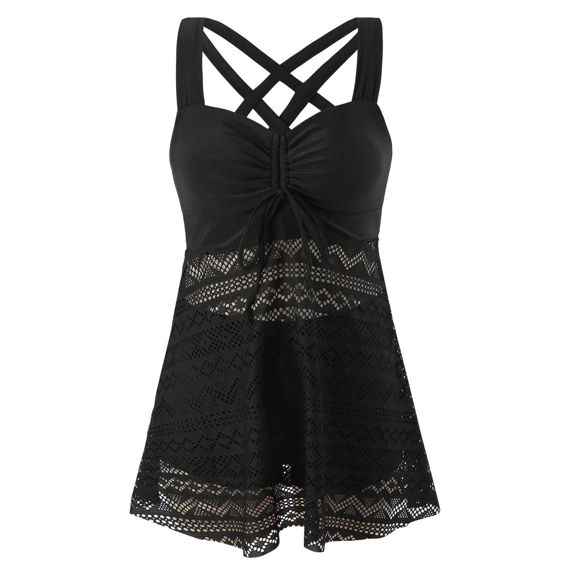 Women's Lace One-Piece Swimsuit Set | Solid Color with Matching Pants