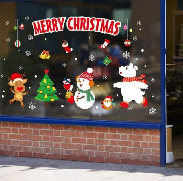 Christmas decorations store window stickers