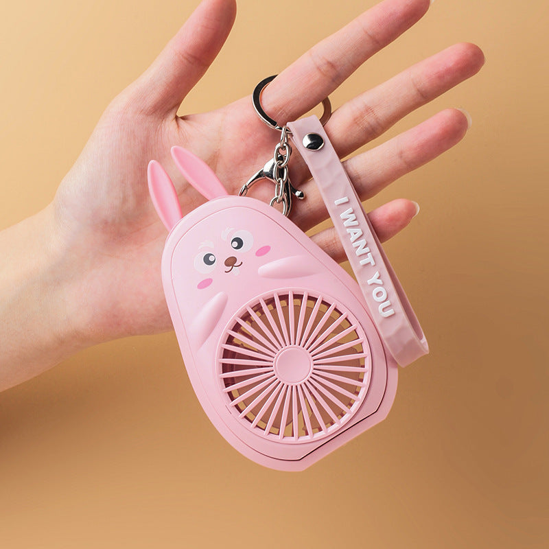 Cartoon Keychain Cute Fruit USB Charging Mini Fan
