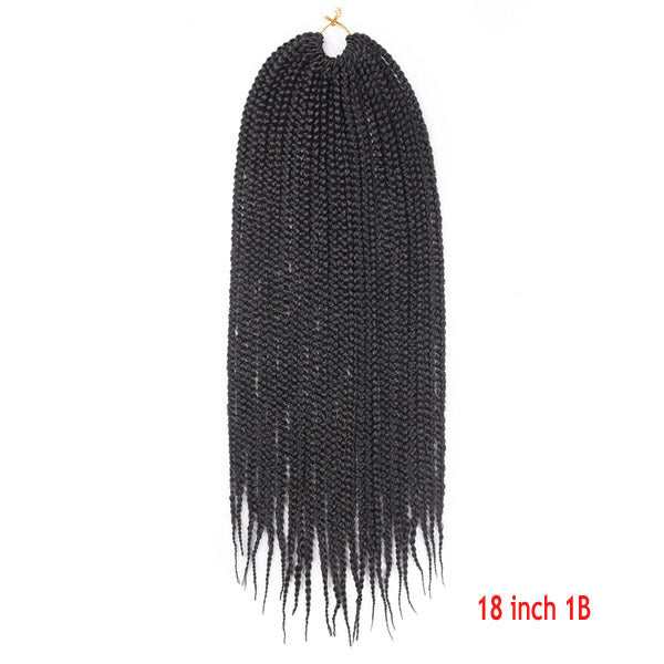 18 inch 1B braided hair extension on a white background