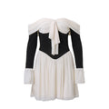 Women's Off-shoulder Color-matching Dress