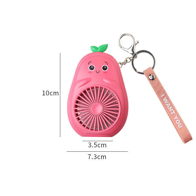 Cartoon Keychain Cute Fruit USB Charging Mini Fan