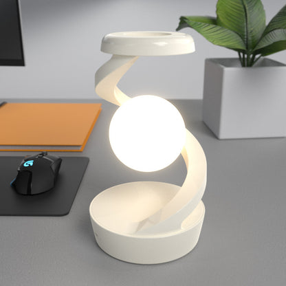 Rotating Moon Desk Lamp – Wireless Charging & Sensor Control