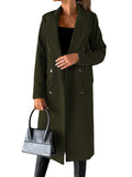 Women's Double Breasted Winter Coat - Stylish Long Sleeve Fashion Jacket