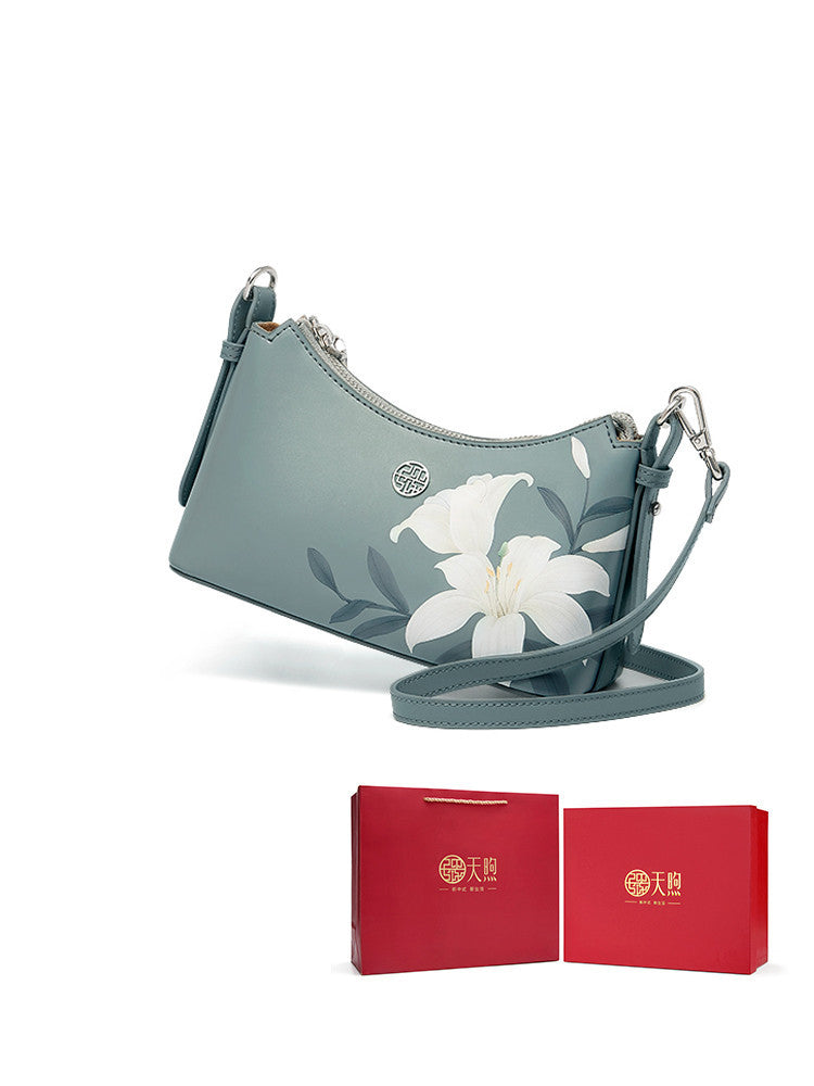 Bolso diagonal de cuero de moda práctico para el día de la madre