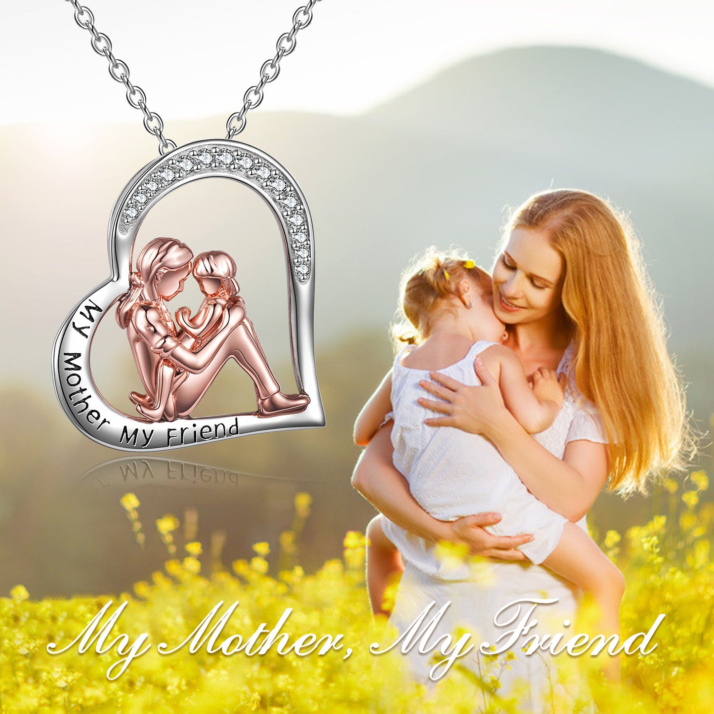 Mother Daughter Necklace: Engraved Silver Jewelry #M2ktrends