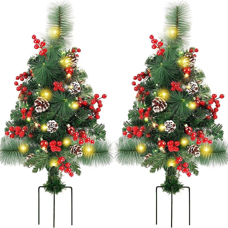 Christmas Solar Christmas Tree Floor Outlet Lawn Lamp Courtyard Landscape Decoration