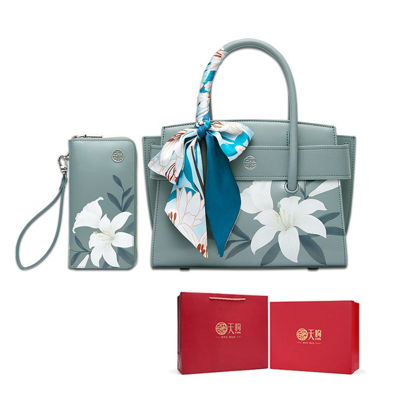 Bolso diagonal de cuero de moda práctico para el día de la madre