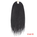 Black braided hair extension labeled '14 inch 1B' on a white background