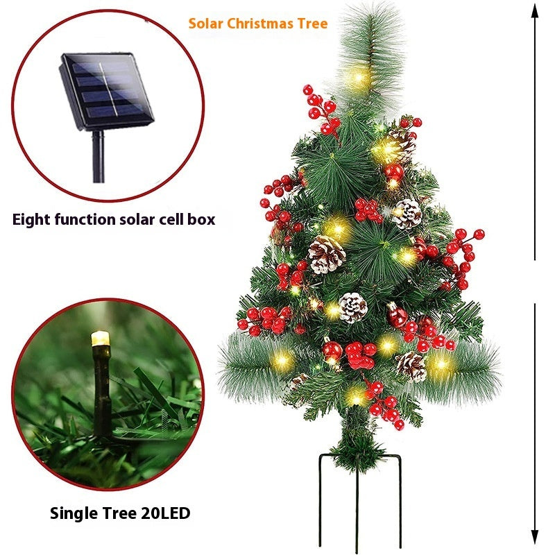 Christmas Solar Christmas Tree Floor Outlet Lawn Lamp Courtyard Landscape Decoration