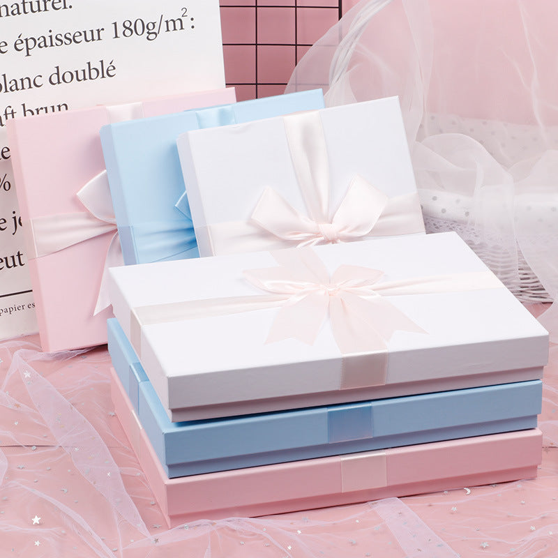 Caja de bufanda de seda para camisa con lazo de regalo para el día de la madre