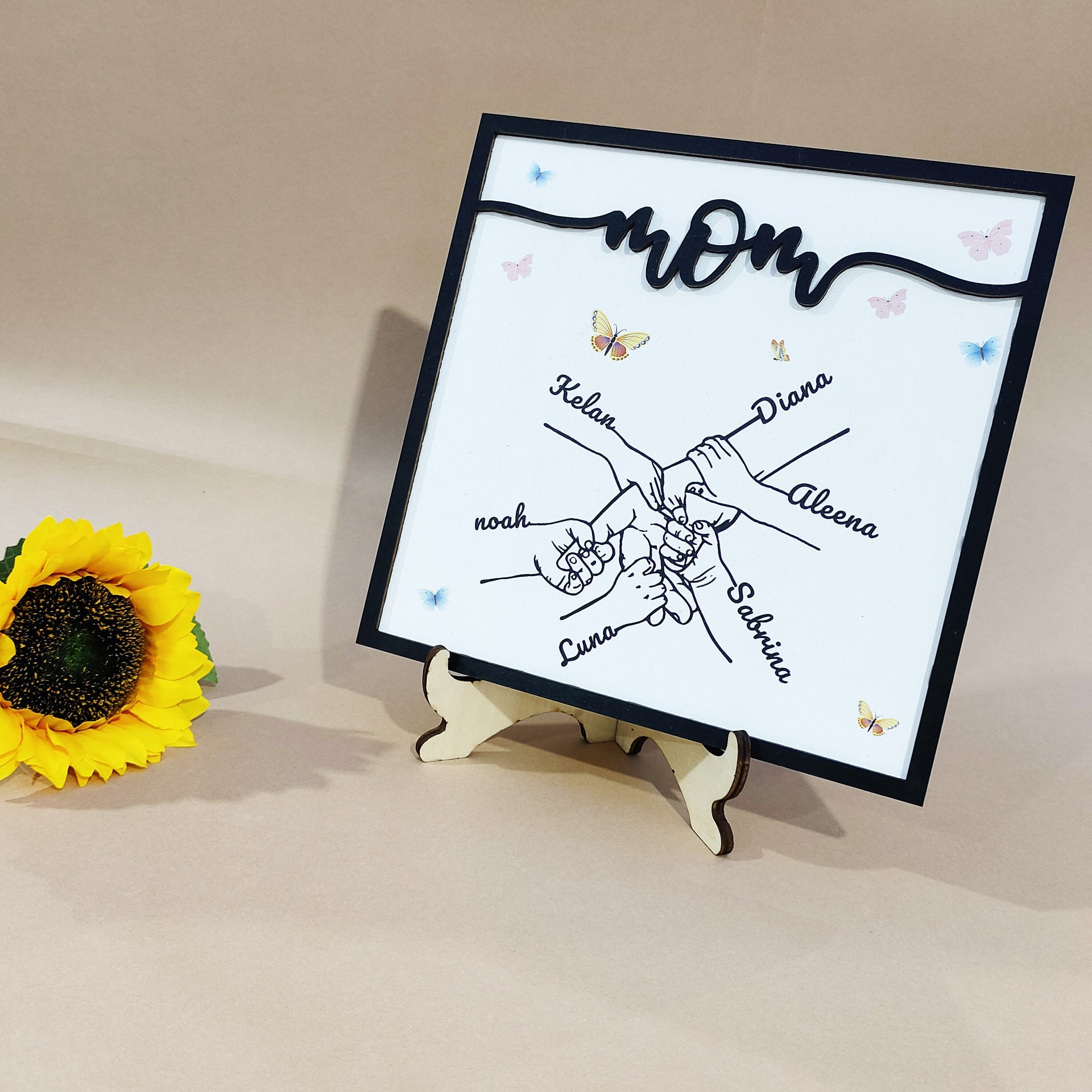 Adorno de marco de madera de regalo de recuerdo del día de la madre