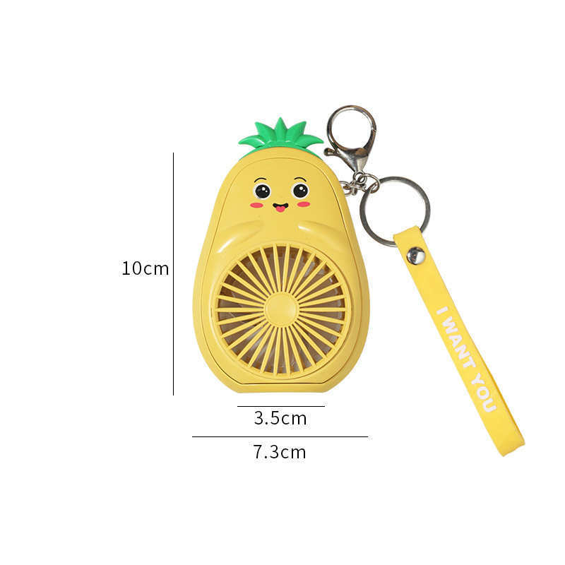 Cartoon Keychain Cute Fruit USB Charging Mini Fan