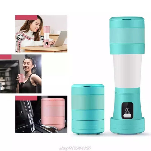 450ML Foldable Portable Juicer – USB Rechargeable & Telescopic Blender