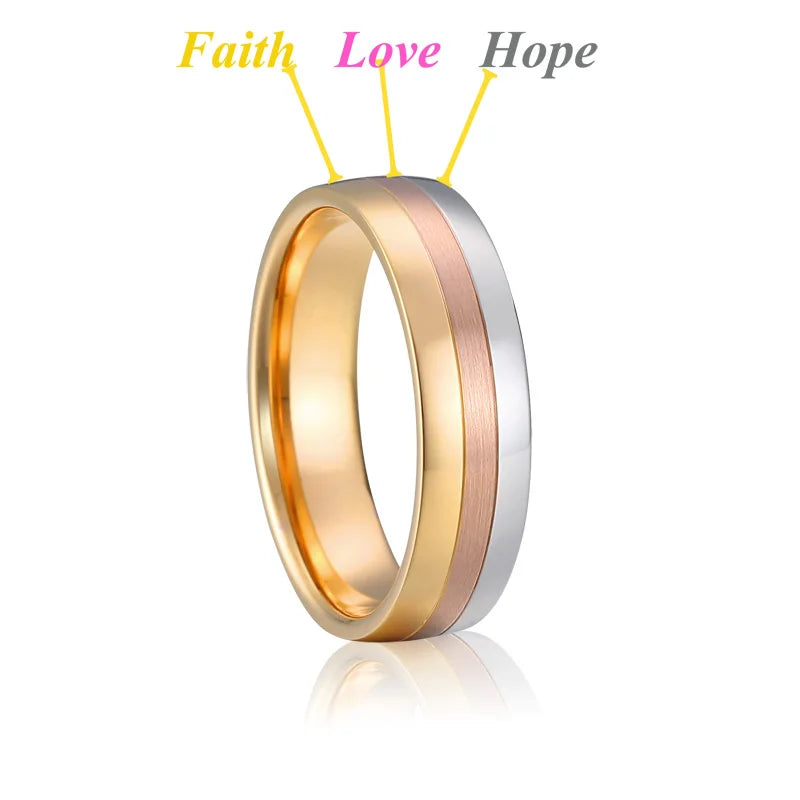 Fashionable 6mm gold plated ring – scratch-resistant and long-lasting stainless steel.