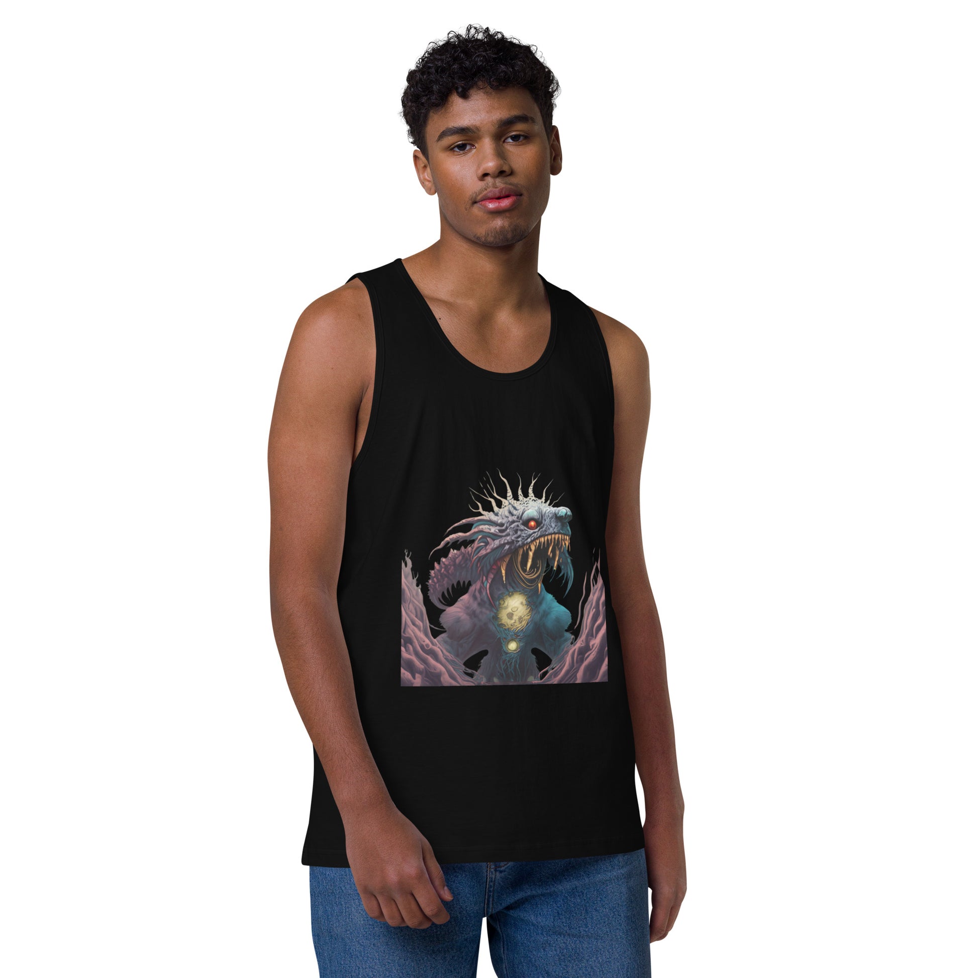 affordable Men's Premium Tank Top: Lag Monster Design 