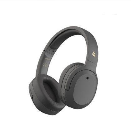 Black headphones on a white background