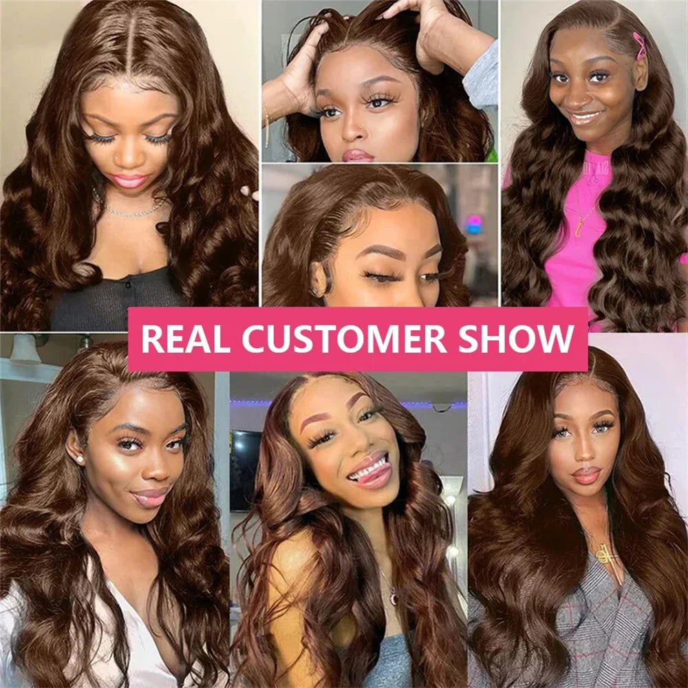 Collage of a woman with styled hair, featuring text 'Real Customer Show'.