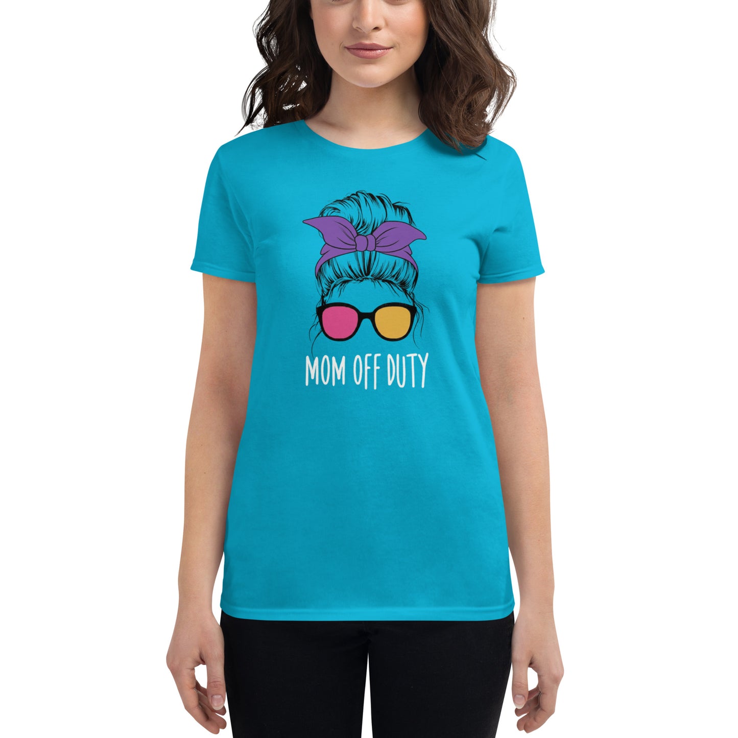 Mother's Day Gift T-Shirt: Mom Off Duty, Heart Sunglasses