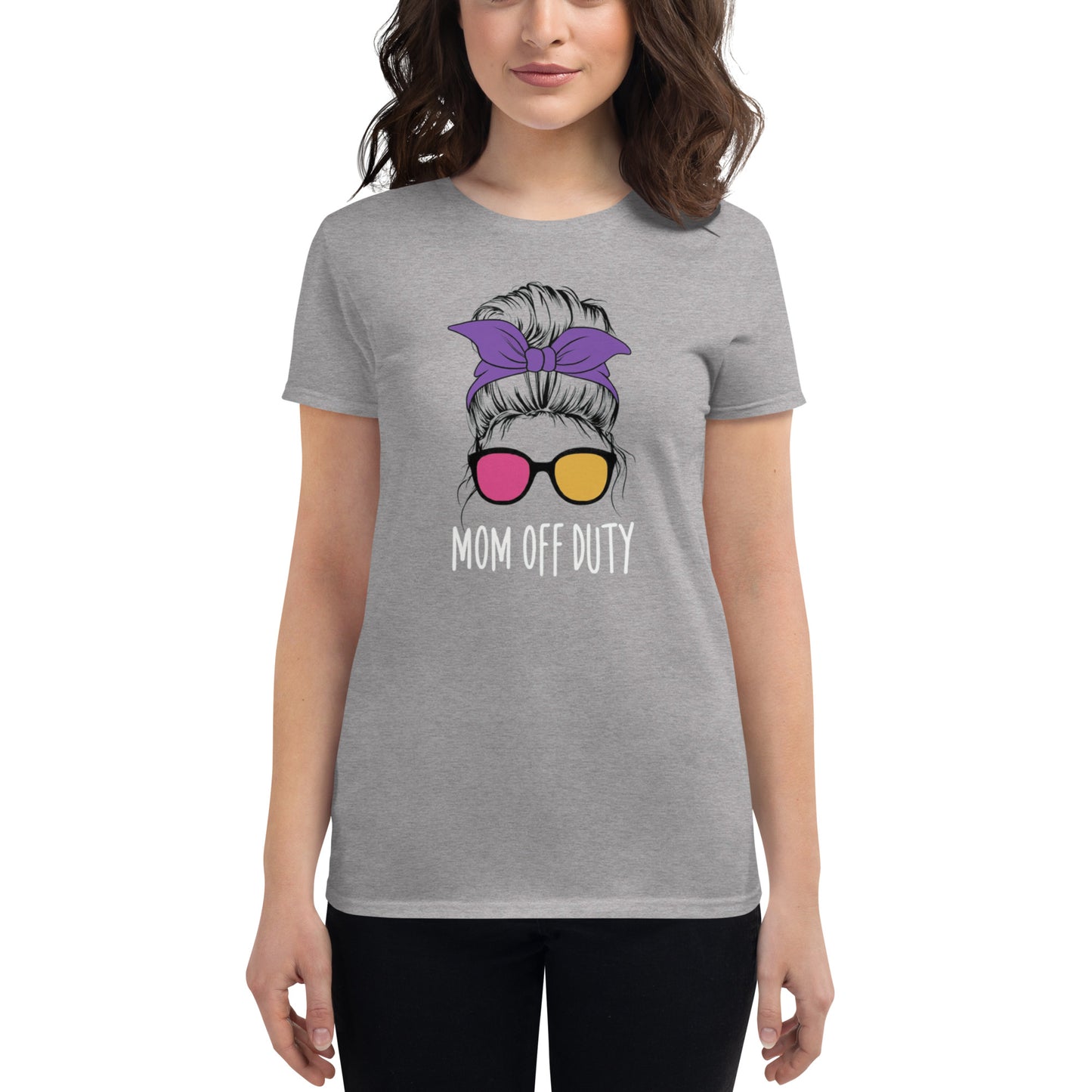 Mother's Day Gift T-Shirt: Mom Off Duty, Heart Sunglasses