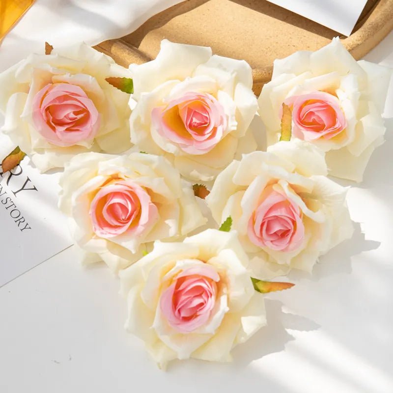 best 100PC 10CM Wholesale Artificial Flowers for Scrapbook Christmas Home Decor Wedding Garden Rose Arch Fake Silk Head Candy Box shop online at M2K Trends for