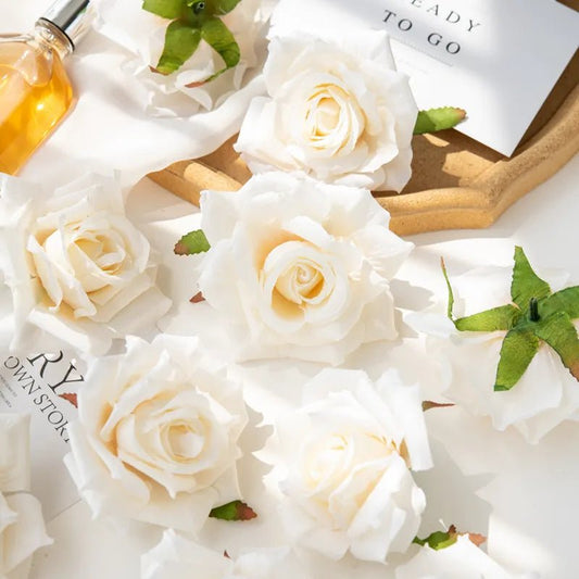 best 100PC 10CM Wholesale Artificial Flowers for Scrapbook Christmas Home Decor Wedding Garden Rose Arch Fake Silk Head Candy Box shop online at M2K Trends for