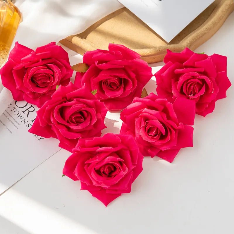 best 100PC 10CM Wholesale Artificial Flowers for Scrapbook Christmas Home Decor Wedding Garden Rose Arch Fake Silk Head Candy Box shop online at M2K Trends for