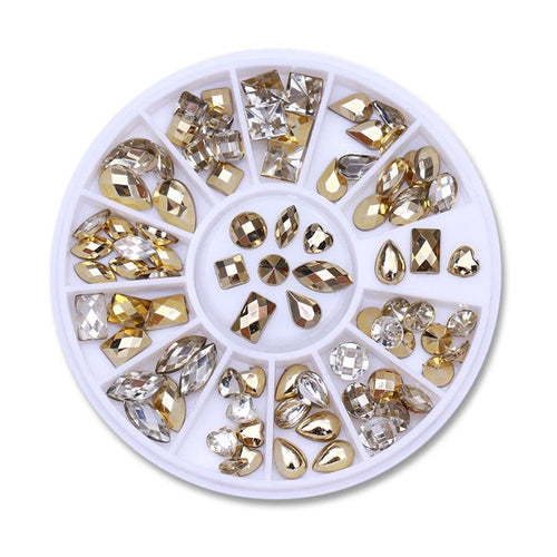 best 12 boxes / set of AB crystal rhinestone diamond gem 3D glitter nail art decoration beauty glitter nail shop online at M2K Trends for glitter nail