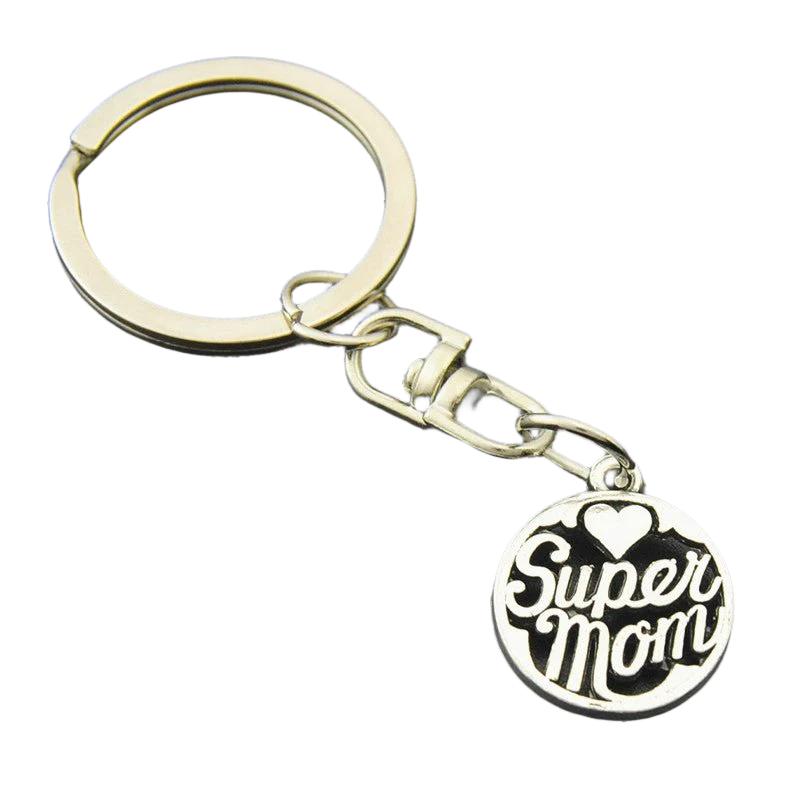 best 1PC Super Mom Key Chain Round Key Ring Diy Mothers Day Gift For Mother Accessories shop online at M2K Trends for gift