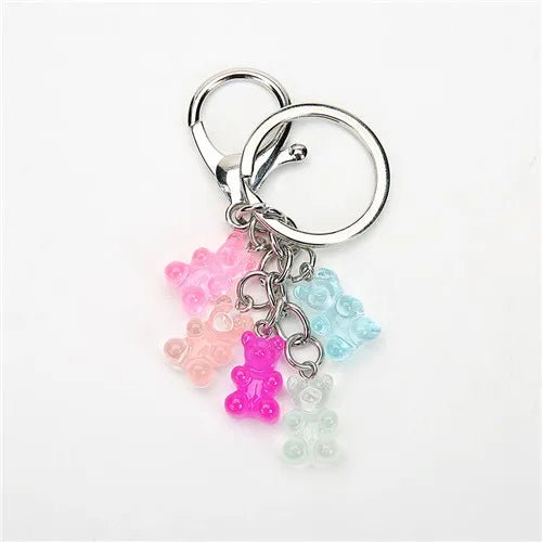 best 1PC Women Keychain Bear Handbag Keyring Flatback Resin Pendant Charms Colorful shop online at M2K Trends for