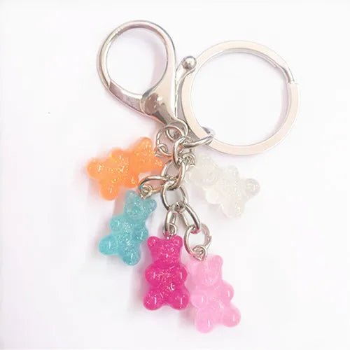 best 1PC Women Keychain Bear Handbag Keyring Flatback Resin Pendant Charms Colorful shop online at M2K Trends for