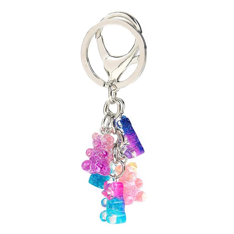 best 1PC Women Keychain Bear Handbag Keyring Flatback Resin Pendant Charms Colorful shop online at M2K Trends for