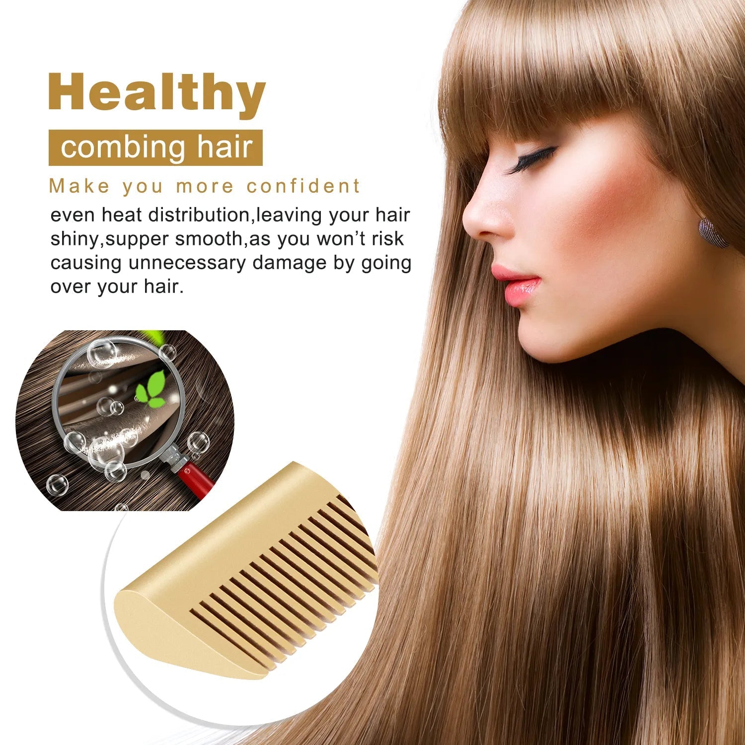 best 2 in 1 Electric Hot Heating Comb Hair Straightener Curler Wet Dry Hair Iron Straightening Brush Hair Styling Tool Electric Hot Heating Comb shop online at M2K Trends for Electric Hot Heating Comb