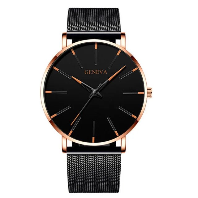 best 2021 Minimalist Men's Fashion Ultra Thin Watches Simple Men Business Stainless Steel Mesh Belt Quartz Watch relogio (KWT2236) shop online at M2K Trends for