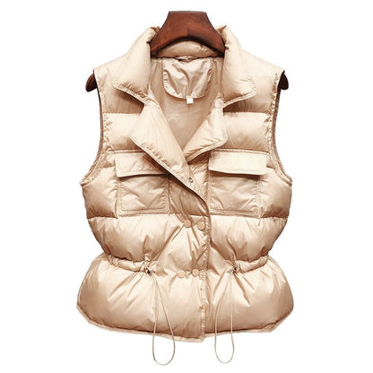 best 2021 New Ultra Light Down Vest Women Short Vest Windproof Lightweight Warm Waistcoat Female White Duck Down Down Coat Sleeveless Jackets shop online at M2K Trends for Jacket and Coats