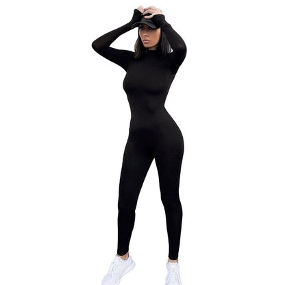 best Solid Black/Gray Long Sleeve Skiing Jumpsuit Women Elastic Hight Outfit Fashion Fitness Sportwear Slim Rompers Streetwear best 0 Shop online, Near me in the GTA, near me in Toronto, In Canada, In the New York, Kingston Jamaica