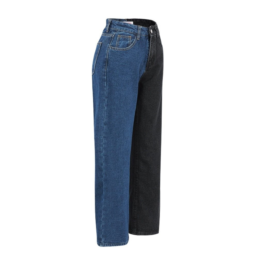 best Autumn and Winter Patchwork Straight Women's Jeans Baggy Vintage High Waist Boyfriends Mom Denim Streetwear Fashion Pants Ladie 0 shop online at M2K Trends for