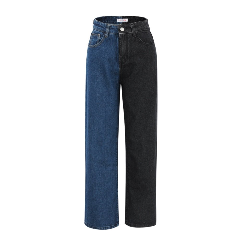 best Autumn and Winter Patchwork Straight Women's Jeans Baggy Vintage High Waist Boyfriends Mom Denim Streetwear Fashion Pants Ladie 0 shop online at M2K Trends for